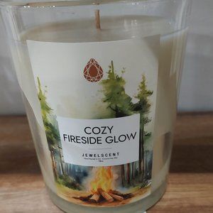 Jewel Scent 18oz Cozy Fireside Glow Candle with Surprise Earrings